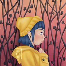 Who's the girl in a yellow raincoat?. Traditional illustration project by Carlosilustra - 05.12.2022