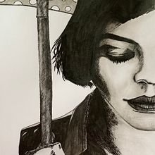 Mi proyecto del curso: Introducción al retrato con tinta china y plumilla . Ilustrație tradițională, Arte plastice, Desen în creion, Desen de portret & Ilustrație cu cerneală de Elsie Art - 05.20.2022