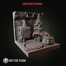 3D STL christmas diorama for 40k universe. Een project van  Ontwerp, 3D,  3D-modellering y  3D-ontwerp van Jose Damian Orozco Borrego - 01.12.2021