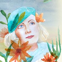 My project for course: Illustrated Portrait in Watercolor. Traditional illustration, Fine Arts, Painting, Drawing, Watercolor Painting, Portrait Drawing, and Artistic Drawing project by Lisbeth Lembcke - 05.21.2022