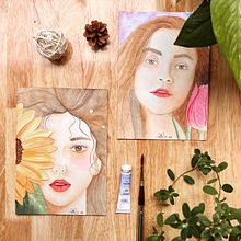 My project for course: Illustrated Portrait in Watercolor. Traditional illustration, Fine Arts, Painting, Drawing, Watercolor Painting, Portrait Drawing, and Artistic Drawing project by Trang Chibi - 05.22.2022