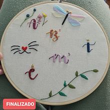 Meu projeto do curso: Técnicas básicas para bordado de letras. Embroider, and Textile Design project by Bruna Carvalho - 05.22.2022