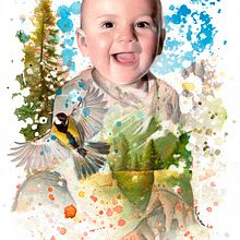Baby portrait. Un progetto di Illustrazione tradizionale e Graphic design di Mentiradeloro Esther Cuesta - 23.05.2022