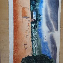 My project for course: Watercolor Landscapes: Experimental Tools and Techniques. Watercolor Painting, Fine Arts, and Painting project by Toni Stolcs - 09.09.2023
