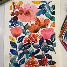 My project for course: Artistic Floral Watercolor: Connect with Nature Ein Projekt aus dem Bereich Traditionelle Illustration, Malerei, Aquarellmalerei und Botanische Illustration von Kanza Munir - 23.05.2022