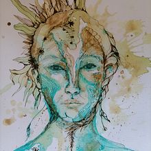 My project for course: Experimental Portraiture with Ink, Tea and Alcohol. Un projet de Beaux Arts, Peinture, Dessin et Illustration à l'encre de bejuleo1 - 24.05.2022