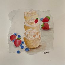Mon projet du cours :  Illustration culinaire savoureuse à l'aquarelle Ein Projekt aus dem Bereich Traditionelle Illustration, Bildende Künste, Malerei und Aquarellmalerei von Karine - 25.05.2022