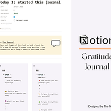 Gratitude Journal Notion Template. Graphic Design, Web Design, and No-Code Development project by Frances Odera Matthews - 05.25.2022