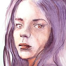 Mon projet du cours : Portrait contemporain à l'aquarelle . Un proyecto de Bellas Artes, Pintura, Pintura a la acuarela y Dibujo de Retrato de Nathalie Merida - 25.05.2022
