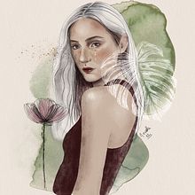 Meu projeto do curso: Retrato Ilustrado com Procreate. Un projet de Illustration traditionnelle, Illustration vectorielle, Illustration numérique , et Dessin de portrait de Natalia Assola - 24.05.2022