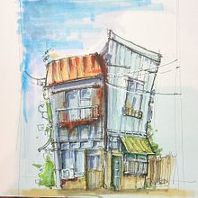 My project for course: Expressive Architectural Sketching with Colored Markers. Esboçado, Desenho, Ilustração arquitetônica, Sketchbook e Ilustração com tinta projeto de Brian Casey - 26.05.2022