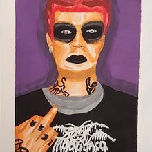 Retrat Yung Lean amb colors plans i temperes. Un proyecto de Ilustración tradicional de Marc Pérez - 26.05.2022