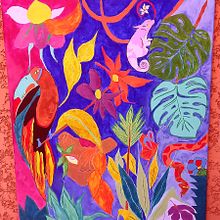 My Tropical Jungle. Een project van Schilderij, Patroonontwerp,  Acr y lschilderij van Lau POURBAIX - 27.05.2022