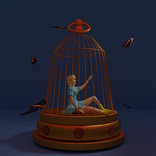Comfort zone. 3D, Traditional illustration, Drawing, 3D Modeling, 3D Character Design, Fine Arts, Sketching, Pencil Drawing, Portrait Drawing, and 3D Design project by Valeriia Romanovska - 05.26.2022