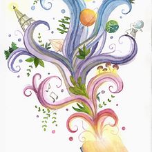 Lectura de ensueño. Traditional illustration, Drawing, Watercolor Painting, Editorial Illustration, Fine Arts, and Artistic Drawing project by Rocio Cuba - 05.27.2022