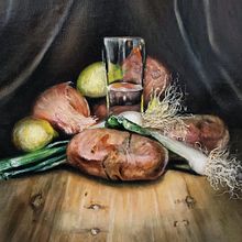 bodegón. Un proyecto de Pintura al óleo de Nicolás Pavez Valenzuela - 16.05.2022