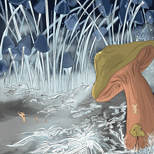 Mon projet du cours : Illustration numérique fantastique et de science-fiction. Traditional illustration, and Digital Illustration project by Marjolaine Fuentes - 05.29.2022