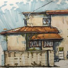 Mein Kursprojekt: Expressive Architekturskizzen mit Markern. Un proyecto de Bocetado, Dibujo, Ilustración arquitectónica, Sketchbook e Ilustración con tinta de mirjam_bongartz - 29.05.2022