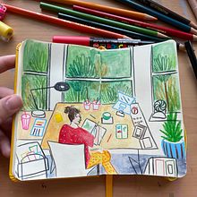 My project for course: Exploratory Sketchbook: Find Your Drawing Style. Ilustração tradicional, Esboçado, Criatividade, Desenho, Pintura em aquarela, Sketchbook, e Pintura guache projeto de Brittainy Lute - 29.05.2022
