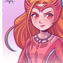 Scarlet Witch. Traditional illustration, Character Design, and Digital Illustration project by Mauro Albatros - 05.30.2022