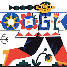 Google Doodle to celebrate Ukrainian Embroidery Shirt Day. Traditional illustration project by Tania Yakunova - 05.30.2022