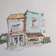 Mon projet balbutiant, tout est inspiré d'Albert  ;-) . % veroniquep tarafından hazırlanan Çizim, Mimari İllüstras, on, Eskiz defteri, Eskiz çizimi, Mürekkep İllüstras, Ve onu projesi - 05.30.2022