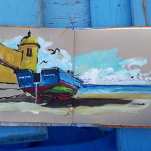 Gouache en extérieur carnet de voyage. Un projet de Peinture gouache de Blandine Rimaud - 31.05.2022