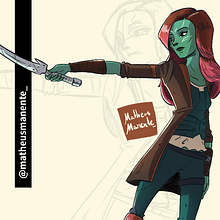 Gamora | Character Illustration. Design, Traditional illustration, and Character Design project by Matheus Manente - 11.02.2021