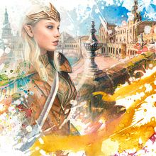 Mentiradeloro X The Elder Scrolls Online - Queen Ayrenn. Un progetto di Illustrazione tradizionale, Pubblicità, Pittura ad acquerello, Disegno con matite colorate, Disegno di ritratti, Disegno realistico e Disegno artistico di Mentiradeloro Esther Cuesta - 01.06.2022
