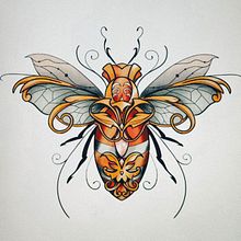 My project for course: Artistic Tattoo Design with Golden Effects in Procreate. Un progetto di Illustrazione tradizionale, Illustrazione digitale e Design di tatuaggi di Mirabela - 31.05.2022