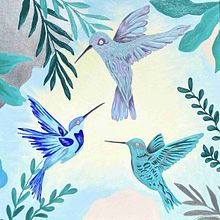 Familia Colibríes. Painting, and Fine Arts project by Daniela Chirino Santis - 03.05.2021