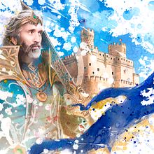 Mentiradeloro X The Elder Scrolls Online - High King Emeric. Un progetto di Illustrazione tradizionale, Pubblicità, Disegno di ritratti, Disegno realistico, Pittura ad acquerello e Character design di Mentiradeloro Esther Cuesta - 03.06.2022
