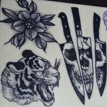 Practica en Tatuajes. Tattoo Design, and Traditional illustration project by Yerco Espinoza - 06.04.2022