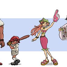 Line-up para introducción a la creacion de personajes. Projekt z dziedziny Trad, c, jna ilustracja,  Animacja, Projektowanie postaci, Gr, komputerowe, Projektowanie gier komputerow i ch użytkownika Anais Ahmadi - 04.06.2022