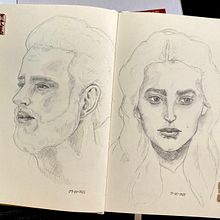 Proyecto de Curso: Sketchbook de Retrato.. Traditional illustration, Pencil Drawing, Portrait Drawing, and Sketchbook project by CaTam - 06.04.2022