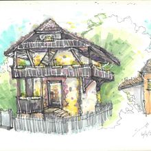 My project for course: Expressive Architectural Sketching with Colored Markers. Sketching, Drawing, Architectural Illustration, Sketchbook & Ink Illustration project by Francisca Valar - 06.05.2022