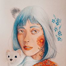 My project for course: Illustrated Portrait in Watercolor. Un proyecto de Ilustración tradicional, Bellas Artes, Pintura, Dibujo, Pintura a la acuarela, Dibujo de Retrato y Dibujo artístico de Lilija Markevič - 05.06.2022