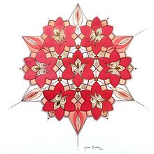 Meu projeto do curso: Introdução à arte islâmica: crie patterns biomórficos Ein Projekt aus dem Bereich Malerei, Musterdesign, Zeichnung, Aquarellmalerei und Illustration mit Tinte von Joanna Brolhani - 05.06.2022