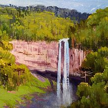 Cascata do parque do caracol - Canela - Rio grande do Sul - Brasil. Pintura a óleo projeto de jesse camilo - 06.06.2022