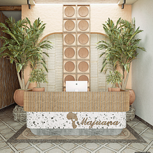 HOSTAL MAJUANA. Interior Architecture, Interior Design, Decoration, Interior Decoration, Retail Design, Spatial Design, Design, 3D, Architecture, and 3D Modeling project by Johan Uribe - 06.07.2022