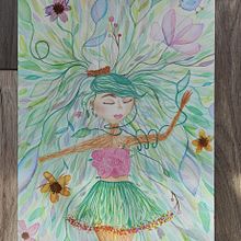 Ilustración de hada. Ilustração tradicional projeto de Gabriela Viridiana Mendez Mendez - 08.06.2022