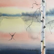 Mon projet du cours : Paysages atmosphériques à l'aquarelle. Un projet de Beaux Arts, Peinture , et Aquarelle de caroguizou - 08.06.2022
