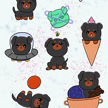 BILLY kawaii rottweiler. Un proyecto de Ilustración tradicional, Diseño de personajes y Artesanía de Melissa Dp - 08.06.2022