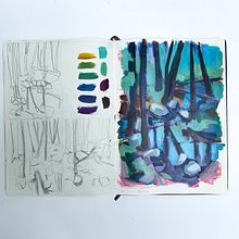 My project for course: Painting Nature with Acrylic: From Sketchbook to Canvas. Un projet de Illustration traditionnelle, Peinture, Peinture acr, lique , et Carnet de croquis de jbethmann - 03.06.2022