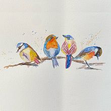Mi proyecto del curso: Acuarela artística para ilustración de aves. Traditional illustration, and Watercolor Painting project by Nadia Tanasescu - 06.06.2022
