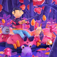 Mi proyecto del curso: Cinema 4D: da vida a una ilustración pop en 3D. Projekt z dziedziny Trad, c, jna ilustracja, 3D i  Modelowanie 3D użytkownika Diego Sanchez - 09.06.2022