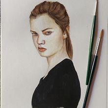 My project for course: Watercolor Portrait from a Photo. Projekt z dziedziny Trad, c, jna ilustracja, Malowanie akwarelą i Portret użytkownika annadepari - 10.06.2022