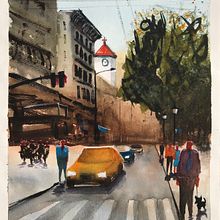 My project for course: Urban Landscapes in Watercolor. Fine Arts, Watercolor Painting, and Architectural Illustration project by Paul Sheldon - 06.10.2022