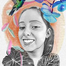 Mi proyecto del curso: Ilustración de retrato con técnicas analógicas y digitales . Ilustrație tradițională, Desen în creion, Desen, Ilustrație digitală, Pictură în acuarelă, Desen de portret și Desen realist de Maria Torres - 06.06.2022