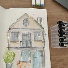 My project for course: Expressive Architectural Sketching with Colored Markers. Un progetto di Bozzetti, Disegno, Illustrazione architettonica, Sketchbook e Illustrazione con inchiostro di Van Dyck Elisabeth - 12.06.2022